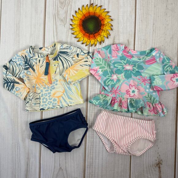 ruffle butts baby girl swim set‎ bundle 6-12M - Picture 1 of 6